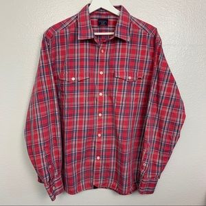 UNTUCKit Long sleeve Shirt Relaxed Fit Red Blue XL